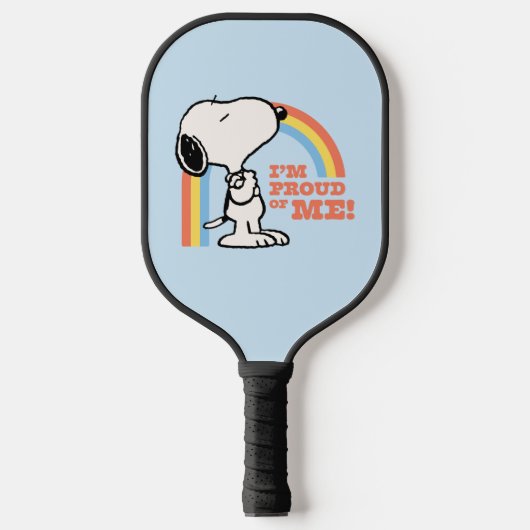 Erdnüsse | Snoopy Ich bin stolz auf mich Pickleball Schläger (Vorderseite)
