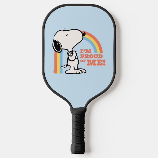 Erdnüsse | Snoopy Ich bin stolz auf mich Pickleball Schläger (Rückseite)