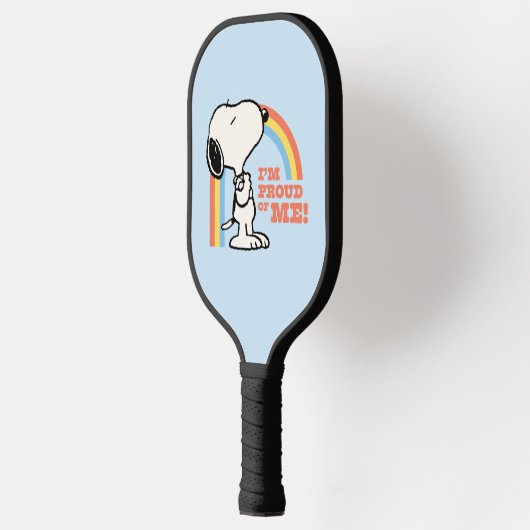 Erdnüsse | Snoopy Ich bin stolz auf mich Pickleball Schläger (Links)