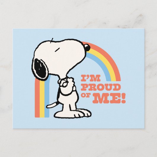 Erdnüsse | Snoopy Ich bin stolz auf mich Postkarte (Vorderseite)