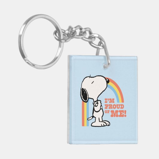 Erdnüsse | Snoopy Ich bin stolz auf mich Schlüsselanhänger (Vorderseite links)