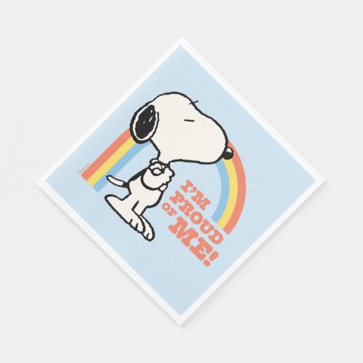 Erdnüsse | Snoopy Ich bin stolz auf mich Serviette (Ecke)