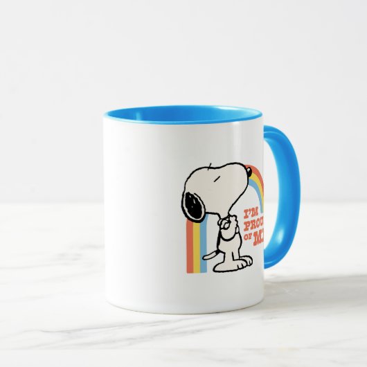 Erdnüsse | Snoopy Ich bin stolz auf mich Tasse (VorderseiteRechts)