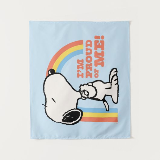Erdnüsse | Snoopy Ich bin stolz auf mich Wandteppich (Vorderseite)