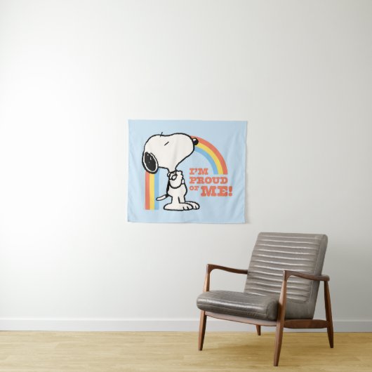 Erdnüsse | Snoopy Ich bin stolz auf mich Wandteppich (Beispiel (Horizontal))