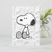 ERDNÜSSE | Snoopy in Schwarz Weiss Comics Karte (Stehend Vorderseite)