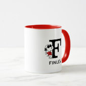 Erdnüsse | Snoopy "Joe Cool" | Name & Monogramm F Tasse (VorderseiteRechts)