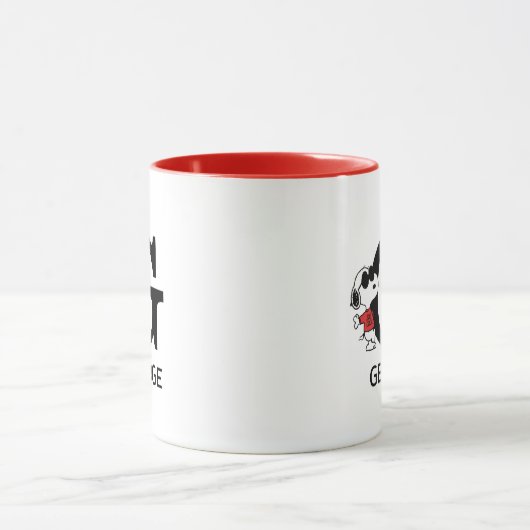 Erdnüsse | Snoopy "Joe Cool" | Name & Monogramm G Tasse (Zentrum)