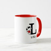 Erdnüsse | Snoopy "Joe Cool" | Name & Monogramm L Tasse (VorderseiteRechts)