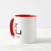Erdnüsse | Snoopy "Joe Cool" | Name & Monogramm L Tasse (Vorderseite Links)