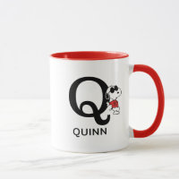 Erdnüsse | Snoopy "Joe Cool" | Name & Monogramm Q