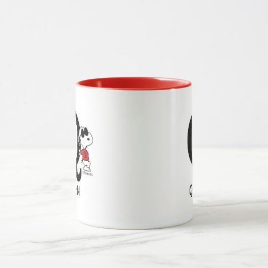 Erdnüsse | Snoopy "Joe Cool" | Name & Monogramm Q Tasse (Zentrum)