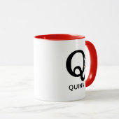 Erdnüsse | Snoopy "Joe Cool" | Name & Monogramm Q Tasse (VorderseiteRechts)