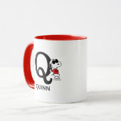Erdnüsse | Snoopy "Joe Cool" | Name & Monogramm Q Tasse (Vorderseite Links)