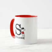 Erdnüsse | Snoopy "Joe Cool" | Name & Monogramm S Tasse (Vorderseite Links)