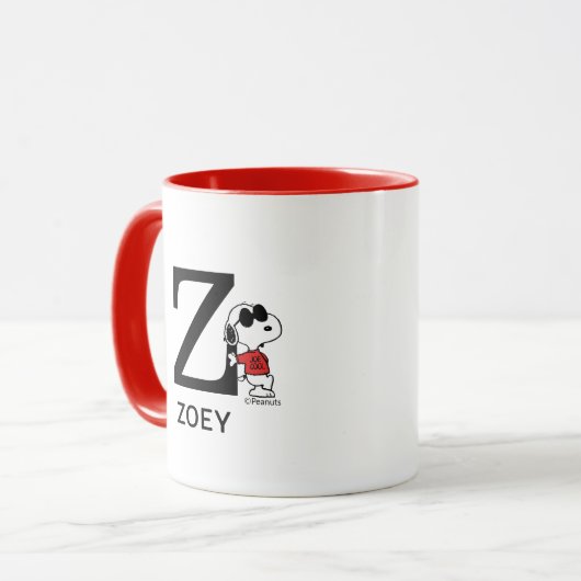 Erdnüsse | Snoopy "Joe Cool" | Name & Monogramm Z Tasse (Vorderseite Links)