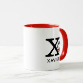 Erdnüsse | Snoopy "Joe Cool" | Name und Monogramm  Tasse (VorderseiteRechts)