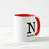 Erdnüsse | Snoopy "Joe Cool" | Name und Monogramm Tasse (VorderseiteRechts)