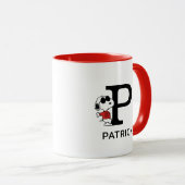 Erdnüsse | Snoopy "Joe Cool" | Name und Monogramm  Tasse (VorderseiteRechts)
