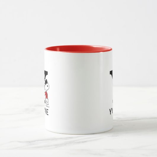 Erdnüsse | Snoopy "Joe Cool" | Name und Monogramm Tasse (Zentrum)