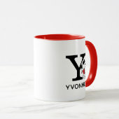 Erdnüsse | Snoopy "Joe Cool" | Name und Monogramm  Tasse (VorderseiteRechts)