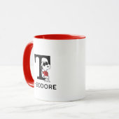 Erdnüsse | Snoopy "Joe Cool" | Name und Monogramm Tasse (Vorderseite Links)