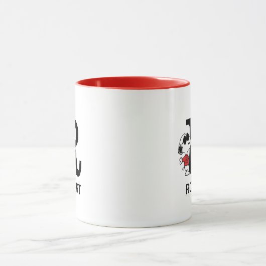 Erdnüsse | Snoopy "Joe Cool" | Name und Monogramm Tasse (Zentrum)