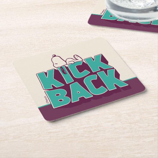 Erdnüsse | Snoopy Kickback Rechteckiger Pappuntersetzer (angewinkelt)