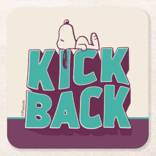 Erdnüsse   Snoopy Kickback Rechteckiger Pappuntersetzer