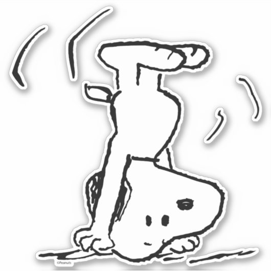 Erdnüsse | Snoopy-Kopfstand Aufkleber (Vorderseite)
