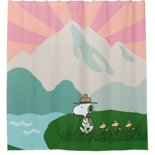Erdnüsse | Snoopy Leader of the Pack Duschvorhang (Vorderseite)