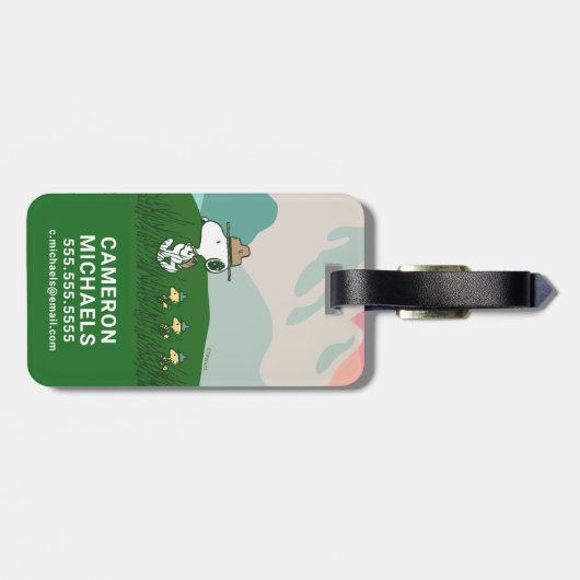 Erdnüsse | Snoopy Leader of the Pack Gepäckanhänger (Rückseite horizontal)