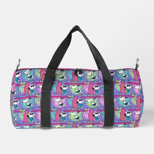 Erdnüsse | Snoopy Lila Surfmuster Duffle Bag (Rückseite)