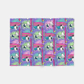 Erdnüsse | Snoopy Lila Surfmuster Fleecedecke (Vorderseite (Horizontal))