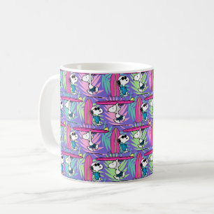 Erdnüsse   Snoopy Lila Surfmuster Kaffeetasse