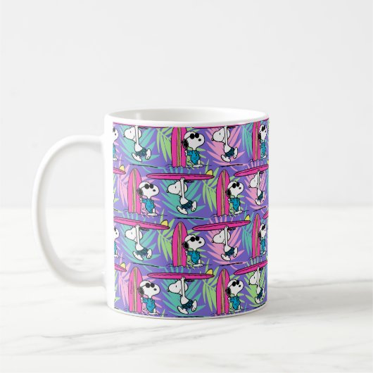 Erdnüsse | Snoopy Lila Surfmuster Kaffeetasse (Links)