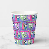 Erdnüsse | Snoopy Lila Surfmuster Pappbecher (Links)
