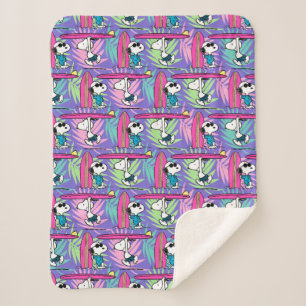 Erdnüsse   Snoopy Lila Surfmuster Sherpadecke