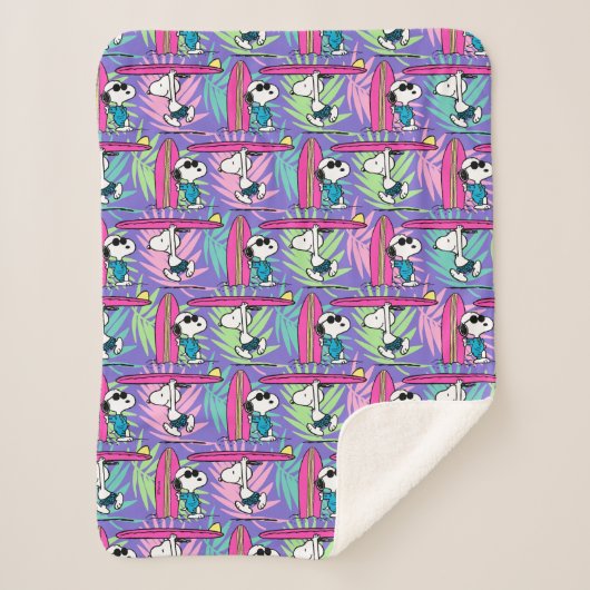 Erdnüsse | Snoopy Lila Surfmuster Sherpadecke (Vorderseite)