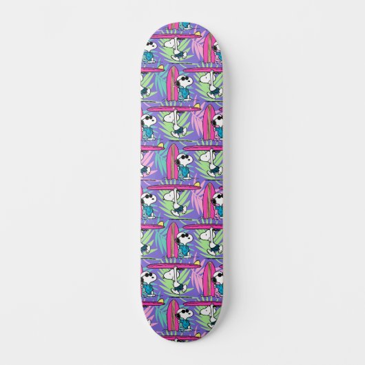 Erdnüsse | Snoopy Lila Surfmuster Skateboard (Vorderseite)
