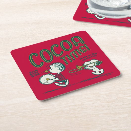Erdnüsse | Snoopy & Linus Cocoa Time Rechteckiger Pappuntersetzer (angewinkelt)