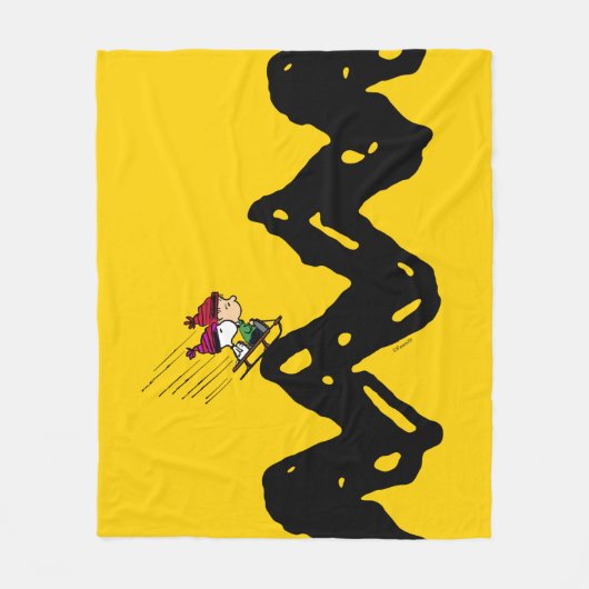 Erdnüsse | Snoopy & Linus Schlittenfahrt Fleecedecke (Vorderseite)