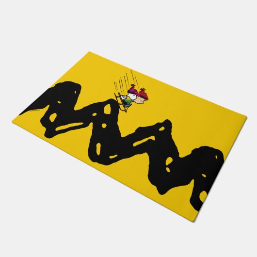 Erdnüsse | Snoopy & Linus Schlittenfahrt Fußmatte (Schrägansicht)