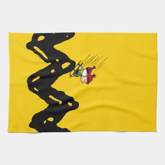 Erdnüsse | Snoopy & Linus Schlittenfahrt Geschirrtuch (Horizontal)
