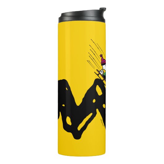 Erdnüsse | Snoopy & Linus Schlittenfahrt Thermosbecher (Nach links gedreht)