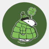 Erdnüsse | Snoopy Lucky Clover Runder Aufkleber (Vorderseite)
