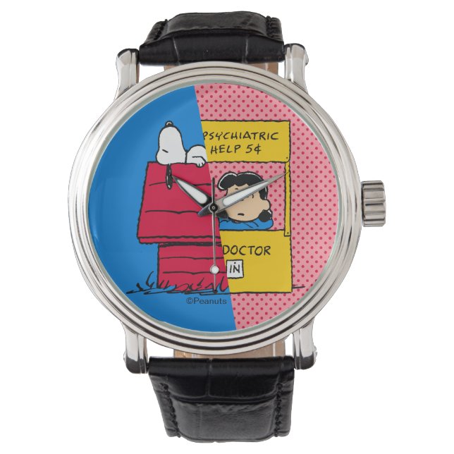 Erdnüsse | Snoopy & Lucy Half & Half Armbanduhr (Vorderseite)