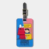 Erdnüsse | Snoopy & Lucy Half & Half Gepäckanhänger (Vorderseite vertikal)