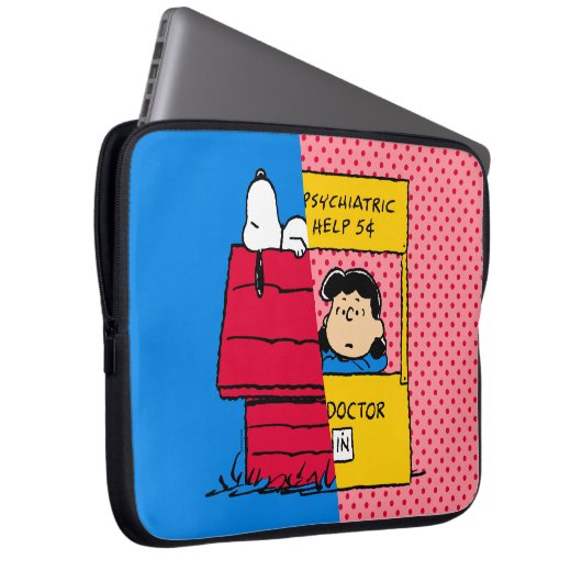 Erdnüsse | Snoopy & Lucy Half & Half Laptopschutzhülle (Vorne Rechts)