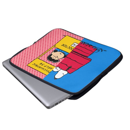 Erdnüsse | Snoopy & Lucy Half & Half Laptopschutzhülle (Vorne Knopf)